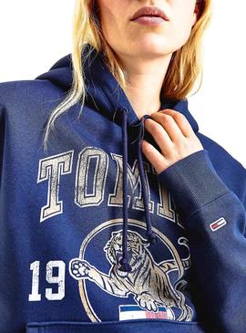 Sudadera Tommy Jeans College Tiger Marino Mujer
