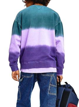 Sudadera Tommy Jeans Colorblock Tie Dye Hombre