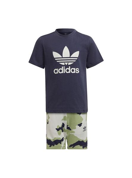 Conjunto Adidas Camiseta y Bermuda Camuflaje