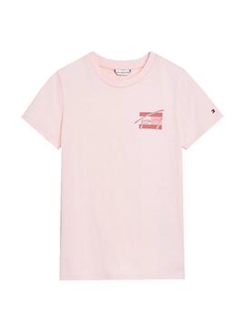 Camiseta Tommy Hilfiger Natural Dye Rosa para Niña