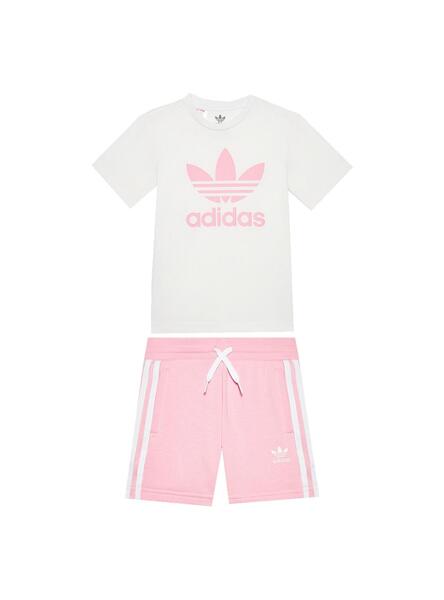 Adidas Camiseta y Rosa Niña