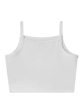 Top Calvin Klein Stacked Logo Blanco para Niña