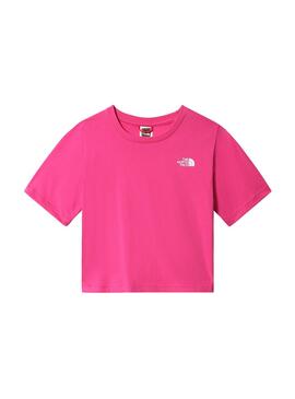 Camiseta The North Face Simple Dome Crop Rosa Niña