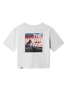 Camiseta The North Face Graphic Crop Blanca Niña