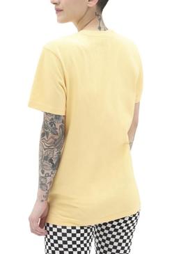Camiseta Vans Left Chest Logo Amarilla para Mujer