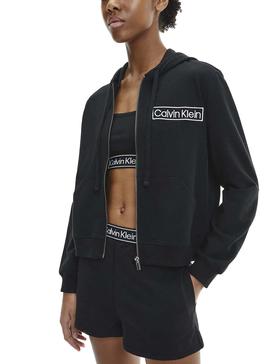 Sudadera Calvin Klein Cremallera Negra para Mujer