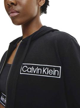 Sudadera Calvin Klein Cremallera Negra para Mujer