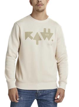 Sudadera G-Star Arrow Beige para Hombre