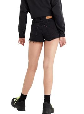 Short Levis Ribcage Negro para Mujer