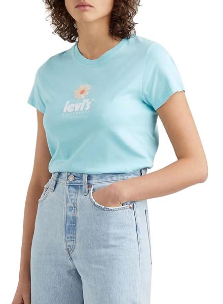 Camiseta levis azul mujer deals