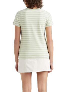 Camiseta Levis Perfect Rayas Verde para Mujer