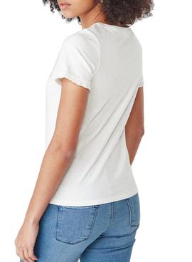 Camiseta Naf Naf Mano Corazon Beige para Mujer