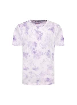 Camiseta Tommy Jeans Cloudy Wash Violeta Hombre