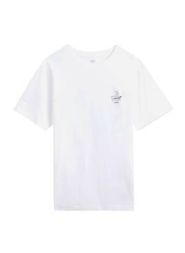 Camiseta Levis Relaxed Palmeras Blanca para Hombre