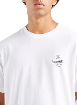 Camiseta Levis Relaxed Palmeras Blanca para Hombre
