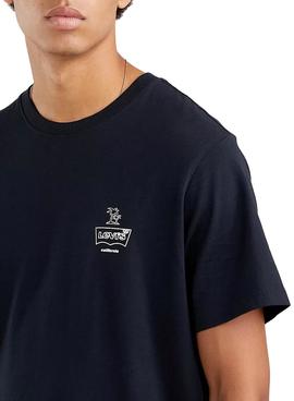 Camiseta Levis Relaxed Palmeras Negra para Hombre