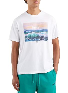 Camiseta Levis Relaxed Wave Blanca para Hombre