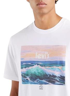 Camiseta Levis Relaxed Wave Blanca para Hombre