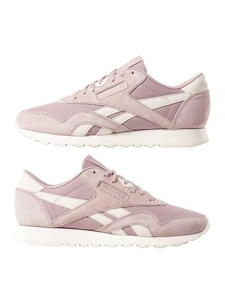  Reebok Zapatos casuales clásicos de nailon para mujer,  Posiblemente rosa/tiza : Ropa, Zapatos y Joyería