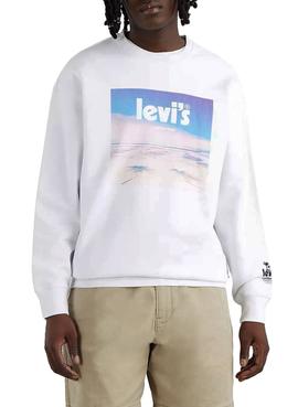 Sudadera Levis Relaxed Graphic Sum Blanca Hombre