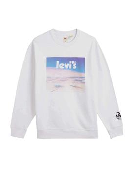 Sudadera Levis Relaxed Graphic Sum Blanca Hombre