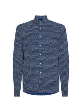 Camisa Tommy Hilfiger Estampada Slim Marino Hombre