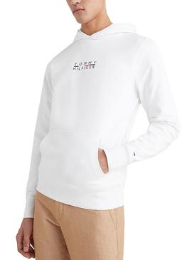 Sudadera Tommy Hilfiger Square Logo Blanca Hombre