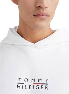 Sudadera Tommy Hilfiger Square Logo Blanca Hombre