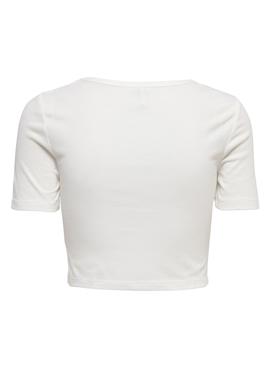 Top Only Emra Cropped Blanco para Mujer