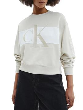 Sudadera Calvin Klein Blocking Camel para Mujer