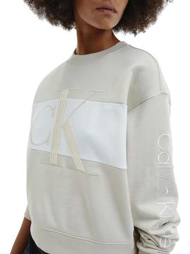 Sudadera Calvin Klein Blocking Camel para Mujer