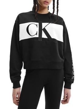 Sudadera Calvin Klein Blocking Negra para Mujer