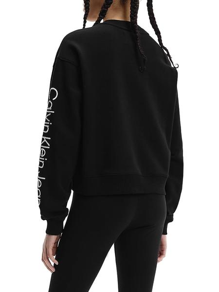 Sudadera negra de mujer Plus Mid Scale Monog Calvin Klein Taglia