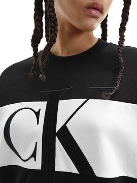 Sudadera Calvin Klein Blocking Negra para Mujer