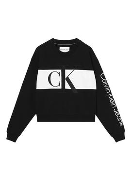 Sudadera Calvin Klein Blocking Negra para Mujer