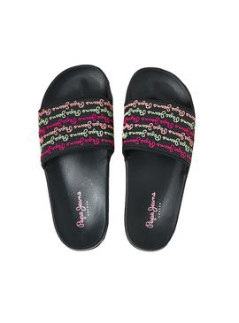 Chanclas Pepe Jeans Slider Colors Negras Mujer
