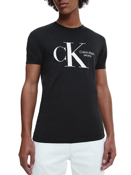 Dinkarville subasta Recientemente Camiseta Calvin Klein Dynamic Logo Negra Hombre