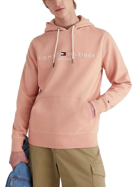 Sudadera Tommy Hilfiger Logo Rosa Hombre