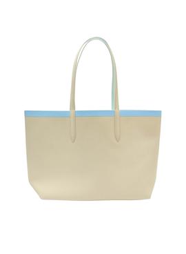 Bolso Lacoste NF3613AS Reversible Beige Azul Mujer