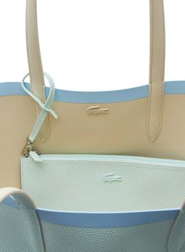 Bolso Lacoste NF3613AS Reversible Beige Azul Mujer