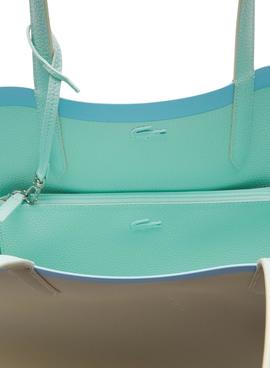 Bolso Lacoste NF3613AS Reversible Beige Azul Mujer