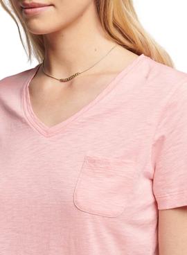 Camiseta Superdry Studios Bolsillo Rosa para Mujer