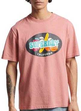 Camiseta Superdry Vintage Ranchero Rosa Hombre