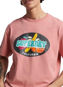 Camiseta Superdry Vintage Ranchero Rosa Hombre