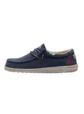 Zapatos Hey Dude Wally Washed Azul Para Hombre