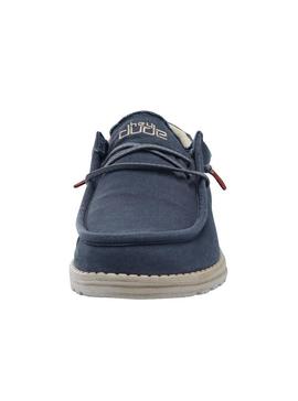 Zapatos Hey Dude Wally Washed Azul Para Hombre