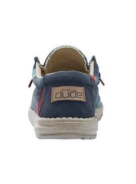 Zapatos Hey Dude Wally Washed Azul Para Hombre