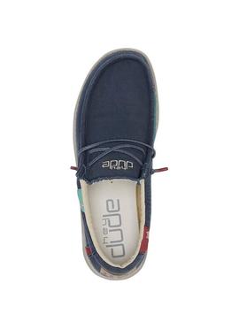 Zapatos Hey Dude Wally Washed Azul Para Hombre