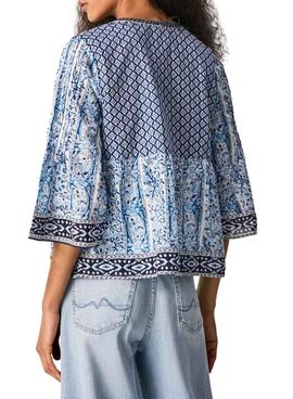 Blusa Pepe Jeans Mavis Boho Azul para Mujer