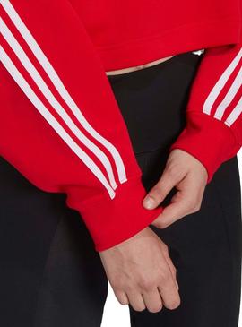 Sudadera Adidas Adicolor Capucha Crop Roja Mujer